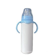8oz white blanks sublimation kid  sippy bottle BPA Free Water Bottle for baby with handle Insulated White  Baby  milk  bottle